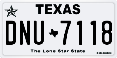 TX license plate DNU7118