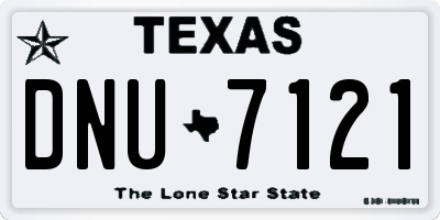 TX license plate DNU7121