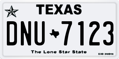 TX license plate DNU7123