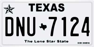 TX license plate DNU7124
