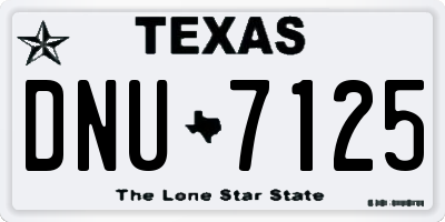 TX license plate DNU7125