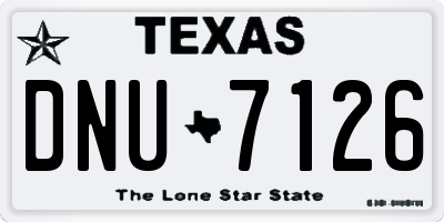 TX license plate DNU7126