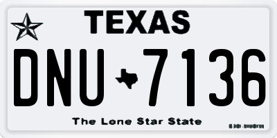TX license plate DNU7136