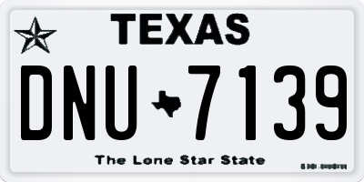 TX license plate DNU7139