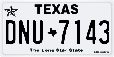 TX license plate DNU7143