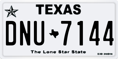 TX license plate DNU7144