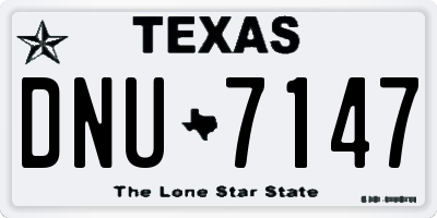 TX license plate DNU7147