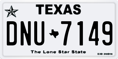 TX license plate DNU7149