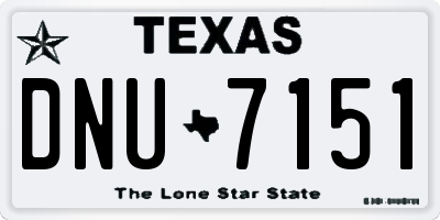 TX license plate DNU7151