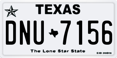 TX license plate DNU7156