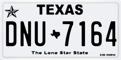 TX license plate DNU7164