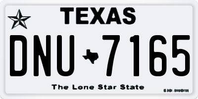 TX license plate DNU7165