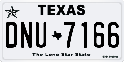 TX license plate DNU7166