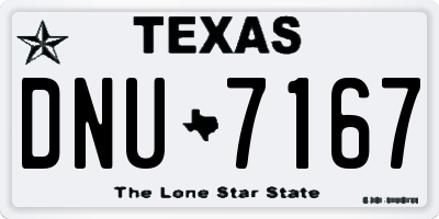 TX license plate DNU7167