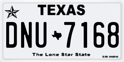 TX license plate DNU7168
