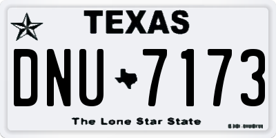 TX license plate DNU7173