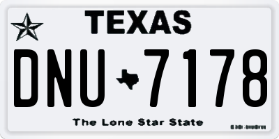 TX license plate DNU7178