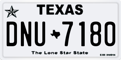 TX license plate DNU7180