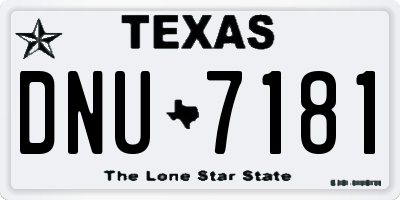 TX license plate DNU7181