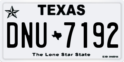 TX license plate DNU7192