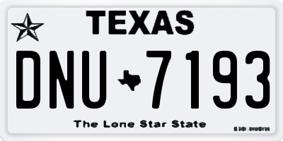 TX license plate DNU7193