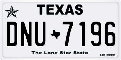 TX license plate DNU7196