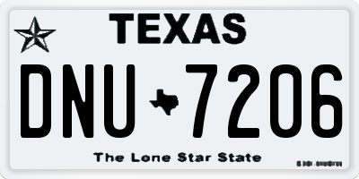 TX license plate DNU7206