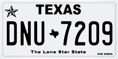 TX license plate DNU7209