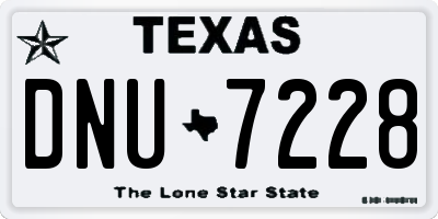 TX license plate DNU7228