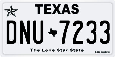 TX license plate DNU7233