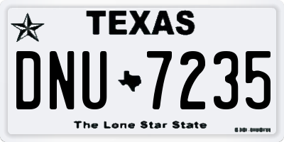 TX license plate DNU7235