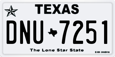 TX license plate DNU7251