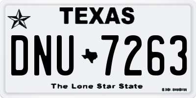 TX license plate DNU7263