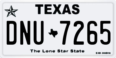 TX license plate DNU7265