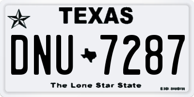 TX license plate DNU7287