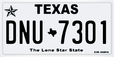 TX license plate DNU7301
