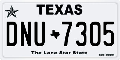 TX license plate DNU7305