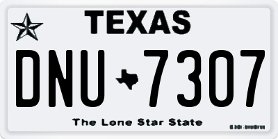 TX license plate DNU7307