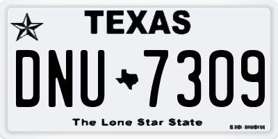 TX license plate DNU7309