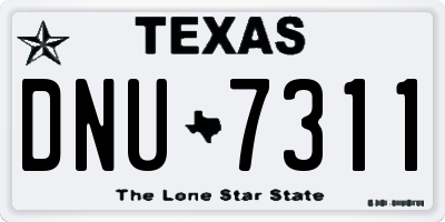 TX license plate DNU7311
