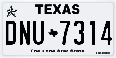 TX license plate DNU7314
