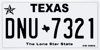 TX license plate DNU7321