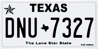TX license plate DNU7327