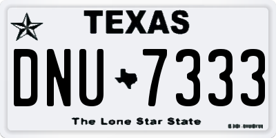 TX license plate DNU7333