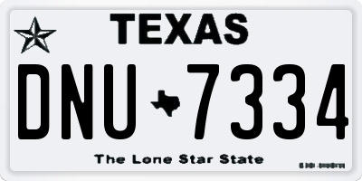 TX license plate DNU7334