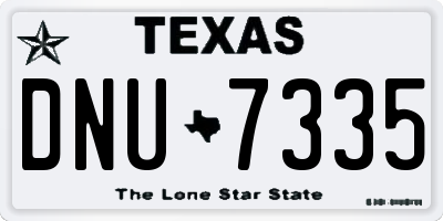 TX license plate DNU7335