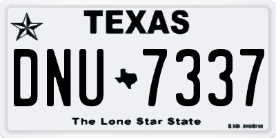 TX license plate DNU7337