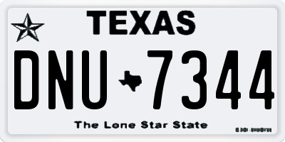 TX license plate DNU7344