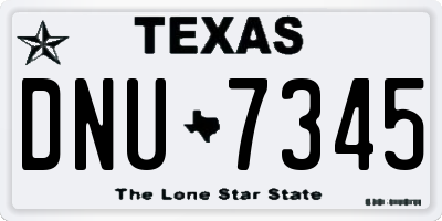 TX license plate DNU7345