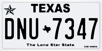 TX license plate DNU7347
